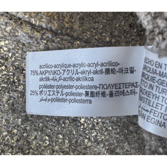 2/$30 Zara Gold Metallic Small Short Sleeve Pullover Crewneck Sweater - Picture 4 of 14